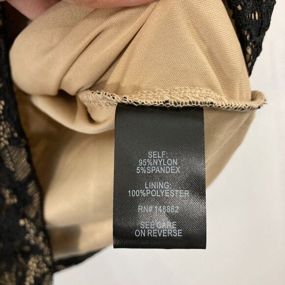 New Torrid Top size 3X Black Tan Stretch Lace High Neck Tank - Picture 8 of 10